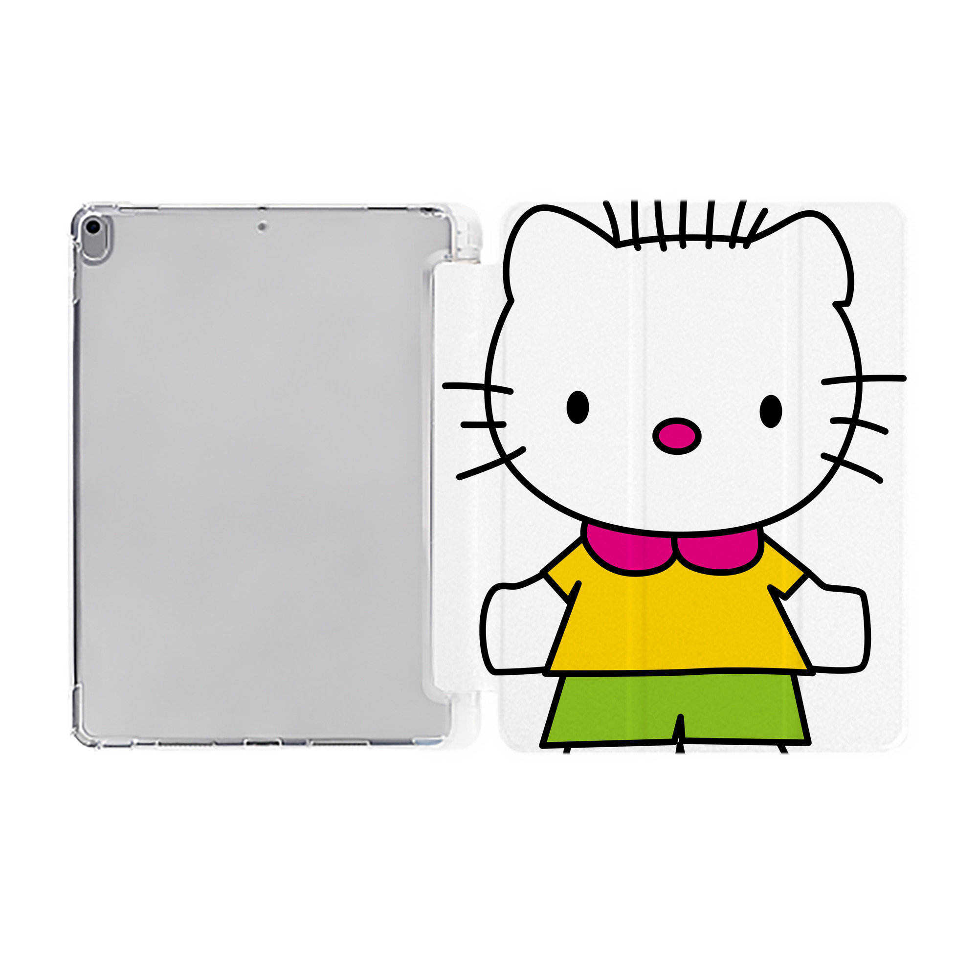 （画像用） Hello Kitty ハローキティ IPad ケース ペン収納付き 三つ折りスタンド PUレザー×シリコン 対応機種9.5/10.5/10.9インチ